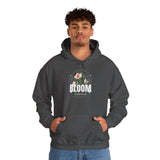Bloom Stronger Floral Graphic Hoodie Comfortable Unisex Sweatshirt Motivational Streetwear Inspirational Empowerment Design for Self Growth Resilience Perfect Gift for Friends Birthdays Cozy Days Casual Wear