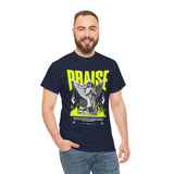 Praise Angel Statue Graphic Unisex Heavy Cotton Tee Spiritual Gothic Streetwear T-Shirt