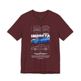 Blue Rally Inspired Performance Sedan Artwork Unisex Heavy Cotton Tee High Speed Streetwear Graphic Shirt For Car Enthusiasts And Automotive Art Lovers