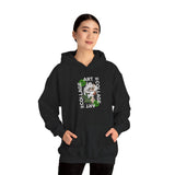 Collage Art Unisex Heavy Blend Hooded Sweatshirt Graphic Hoodie Black Abstract Modern Nature Inspired Futuristic Streetwear Creative Artistic Fashion Outfit
