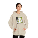 Unisex Not Alone Alien Hoodie UFO Graphic Pullover Sweatshirt Cartoon Extraterrestrial Sci Fi Space Themed Conspiracy Inspired Paranormal Streetwear