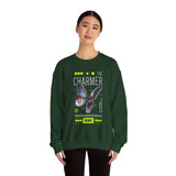 The Charmer Unisex Heavy Blend Crewneck Sweatshirt Futuristic Butterfly Neon Cyber Aesthetic Graphic Pullover Streetwear Fashion