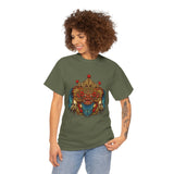 Unisex Balinese Barong Mask Graphic T Shirt Mythical Cultural Warrior Spirit Inspired Tee Tribal Festival Art Streetwear Heavy Cotton Top