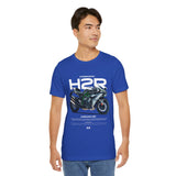 Kawasaki Ninja H2R Inspired Hyperbike Graphic Unisex Heavy Cotton Tee Streetwear Racing Style Motorcycle Art Shirt for Speed Lovers and Track Enthusiasts