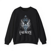 Existence Dystopian Society Cyborg Unisex Heavy Blend Crewneck Sweatshirt Futuristic Sci Fi Robotic Graphic Cyberpunk Streetwear Pullover