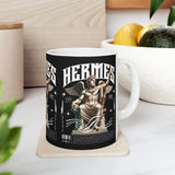 Hermes Greek Mythology Ceramic Coffee Mug Ancient God of Communication and Travel Greek Statue Graphic Cup