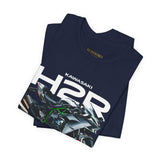 Kawasaki Ninja H2R Inspired Hyperbike Graphic Unisex Heavy Cotton Tee Streetwear Racing Style Motorcycle Art Shirt for Speed Lovers and Track Enthusiasts
