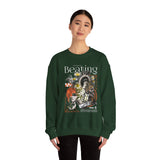 My Heart Is Beating Floral Anatomy Collage Unisex Heavy Blend Crewneck Sweatshirt Vintage Abstract Graphic Bold Artistic Streetwear Pullover