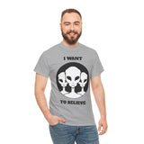 I Want To Believe Alien Unisex T Shirt Vintage UFO Graphic Tee Extraterrestrial Space Themed Sci Fi Paranormal Conspiracy Inspired Streetwear Top