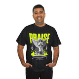 Praise Angel Statue Graphic Unisex Heavy Cotton Tee Spiritual Gothic Streetwear T-Shirt