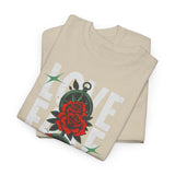 Love Fake Friendship Rose Graphic Unisex Heavy Cotton Tee Bold Statement Streetwear T Shirt Empowering Artistic Floral Design for Self Expression Perfect Gift for Friends Birthdays Parties Casual Wear