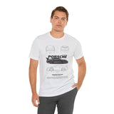 Ultra Sleek Performance Sports Coupe Blueprint Art Unisex Heavy Cotton Tee for Car Lovers and Streetwear Fans