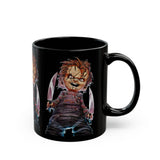 Chucky Horror Mug Killer Doll Coffee Cup Creepy Movie Art Design Halloween Horror Streetwear Collectible Ceramic Drinkware Perfect Gift For Horror Fans Festivals Tattoo Artists And Spooky Season Lovers