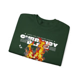Currency Blaze Burning Money Graphic Unisex Heavy Blend Crewneck Sweatshirt Bold Streetwear Flame Cash Statement Urban Pullover