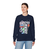 Eyes On Me Boys Medusa Crewneck Comfortable Unisex Heavy Blend Sweatshirt Mythological Streetwear Bold Empowerment Design for Self Expression Perfect Gift for Friends Birthdays Cozy Days Casual Wear