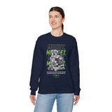 Money Mindset Unisex Heavy Blend Crewneck Sweatshirt Graphic Pullover Black Hustle Grind Wealth Entrepreneur Motivational Streetwear Bold Artistic Fashion Outfit
