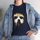 The Silent Mask Unisex Heavy Cotton Tee Horror Streetwear Mysterious Dark Graphic Halloween T-Shirt for Fearless Souls and Gothic Aesthetic Lovers