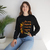 Unisex Ho’oponopono Sunflower Crewneck Sweatshirt Heavy Blend Pullover Healing Affirmation Spiritual Gratitude Mindfulness Positive Energy Apparel