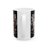 Money Bright Ceramic Mug Angel Statue Graphic Gothic Streetwear Red Neon Aesthetic Coffee Tea Cup Artistic Ambition Design