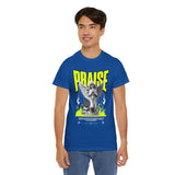 Praise Angel Statue Graphic Unisex Heavy Cotton Tee Spiritual Gothic Streetwear T-Shirt