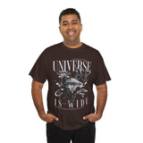 Universe Is Wide Graphic Unisex Heavy Cotton Tee Cosmic Galaxy Butterfly Space Streetwear T Shirt
