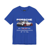 Porsche High-Performance Track Machine Blueprint Design Unisex Heavy Cotton Tee Powerful Street Racing Inspired Graphic Shirt
