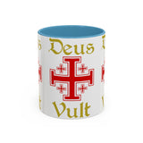 Deus Vult Accent Coffee Mug 11oz 15oz Red Cross Knight Crusader Ceramic Cup Bold Medieval Design Christian Symbol Faith Inspired Coffee Tea Gift Drinkware