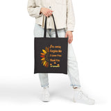 Ho’oponopono Sunflower Tote Bag Cotton Canvas Hawaiian Healing Design I Am Sorry Forgive Me I Love You Thank You Spiritual Affirmation Durable Reusable Eco Friendly Carry Bag