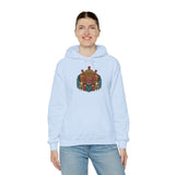 Balinese Barong Mask Unisex Hoodie Heavy Blend Pullover Sweatshirt Tribal Cultural Warrior Spirit Inspired Mythical Festival Graphic Streetwear
