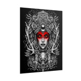 Mystic Warrior Goddess Poster Museum-Quality Wall Art Print Sacred Feminine Energy Gothic Tribal Line Design Perfect for Home Decor Studios Meditation Corners and Art Lovers
