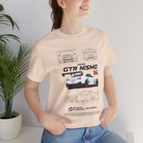 White Track Racing Blueprint Artwork Unisex Heavy Cotton Tee High Performance Inspired Streetwear Graphic Shirt For Car Lovers And Speed Enthusiasts