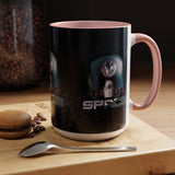 Space Galaxy Accent Coffee Mug 11oz 15oz Astronaut Spacecraft Earth Black Two Tone Ceramic Cup Gift for Space Lovers