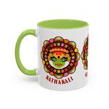 Kathakali Accent Coffee Mug 11oz 15oz Kerala India Classical Dance Art Face Ceramic Cup Cultural Heritage South Indian Folk Design Traditional Festival Gift
