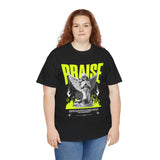 Praise Angel Statue Graphic Unisex Heavy Cotton Tee Spiritual Gothic Streetwear T-Shirt