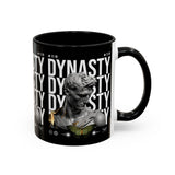 Dynasty Accent Coffee Mug 11oz 15oz Black Ceramic Mug with Roman Statue Bust and Butterfly Artwork for History Lovers and Modern Art Fans