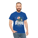 Bloom Stronger Floral Graphic Unisex Heavy Cotton Tee Comfortable Motivational Streetwear Inspirational Empowerment T Shirt Perfect Gift for Nature Lovers Self Growth Casual Wear