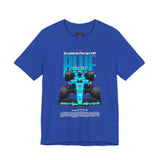 Blue Formula Race Car Graphic Unisex Heavy Cotton Tee High Speed Streetwear for Motorsport Fans and Racing Lifestyle Enthusiasts