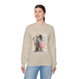 Sculptural Future Statue Art Graphic Unisex Heavy Blend Crewneck Sweatshirt Cosmic Greek Goddess Abstract Streetwear Pullover