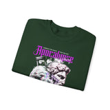 Unisex Heavy Blend Crewneck Sweatshirt Apocalypse Chaos Graphic Pullover Black Greek Statue Vaporwave Streetwear Bold Futuristic Artistic Fashion Outfit