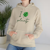 I Love Plants Hoodie Unisex Heavy Blend Sweatshirt Eco Friendly Botanical Leaf Design Gardening Nature Lover Sustainable Green Living Gift Pullover