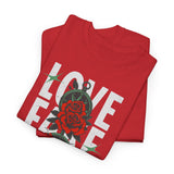 Love Fake Friendship Rose Graphic Unisex Heavy Cotton Tee Bold Statement Streetwear T Shirt Empowering Artistic Floral Design for Self Expression Perfect Gift for Friends Birthdays Parties Casual Wear
