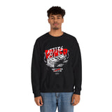 Attire Power Unisex Heavy Blend Crewneck Sweatshirt Graphic Pullover Black Hustler Money Stack Design Wealth Streetwear Bold Entrepreneur Alpha Mindset Financial Success Fashion