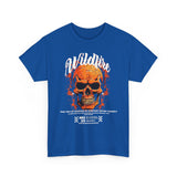 Wildfire Skull Flames Unisex Heavy Cotton Tee Gothic Inferno Graphic Bold Streetwear Motivational Statement T Shirt