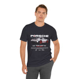 Porsche High-Performance Track Machine Blueprint Design Unisex Heavy Cotton Tee Powerful Street Racing Inspired Graphic Shirt