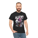 Aliens Exist UFO Graphic Unisex Heavy Cotton Tee Sci Fi Streetwear T Shirt Extraterrestrial Space Alien Design
