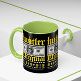 Hustler Original Money Maker Accent Coffee Mug 11oz 15oz Streetwear Bold Dollar Bill Graphic Motivational Entrepreneur Ceramic Cup