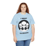Unisex I Want To Believe Alien T Shirt Vintage UFO Graphic Tee Extraterrestrial Space Themed Sci Fi Paranormal Conspiracy Inspired Streetwear Top