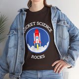 Rocket Science Rocks Unisex Heavy Cotton Tee Space Exploration T Shirt Astronomy STEM Education Science Lover Gift Astronaut Geek Nerd Graphic Top