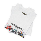 Formula 1 High Performance Triple Racing Machines Unisex Heavy Cotton Tee Dynamic Motorsport Inspired Streetwear Graphic Shirt for Speed Lovers and Premium Casual Style