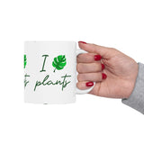 I Love Plants Ceramic Mug Coffee Cup Botanical Leaf Design Gardening Nature Lover Eco Friendly Sustainable Plant Parent Gift For Gardeners And Green Living